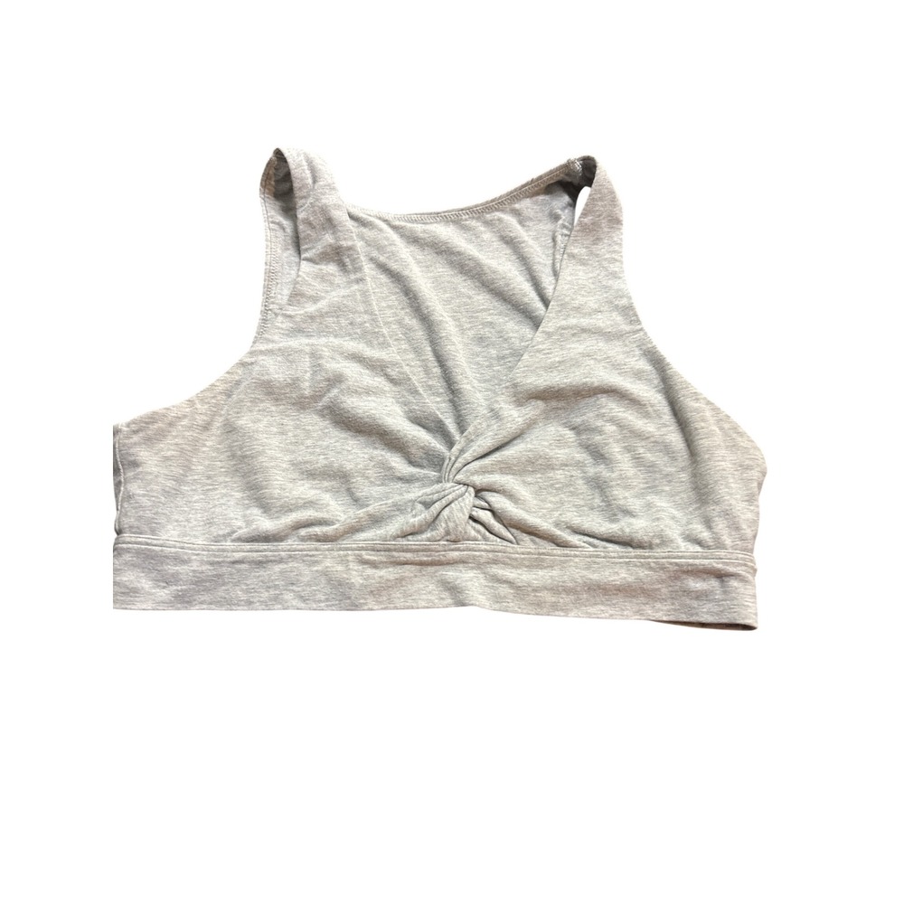 Aerie Chill Play Move Heather Gray Twist Front Racerback Sports Bra Size L
